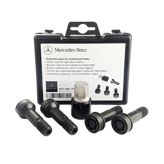 Mercedes-Benz OEM Wheel Lock Bolt Set (4) Black Anti Theft A0019901707