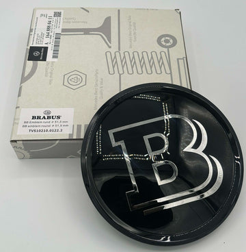 BRABUS Gloss Black Front Grill Star Badge Glass Mirror Emblem for Mercedes