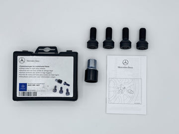 MERCEDES-BENZ  A001 990 1607 OEM WHEEL LOCK SET BLACK SHORT A0019901607