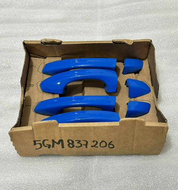Genuine Volkswagen GTI Oettinger BLUE Handle SET of 8PCS Outside 5GM837206
