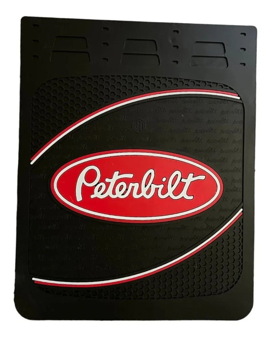 Peterbilt OEM 30" x 24" Red Rubber Mud flaps (2) Black/Red Logo FM3050MF-FG Pair