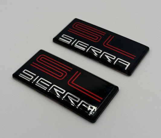 Sierra SL emblem 1500 2500 3500 Pillar Cab Roof Side 88 89 90 91 NEW 2pc