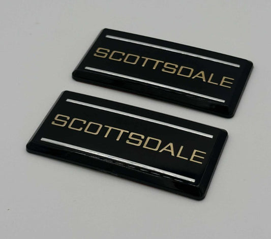 2x 88-98 Scottsdale Roof Pillar Cab Emblem Badge Nameplate Side NEW